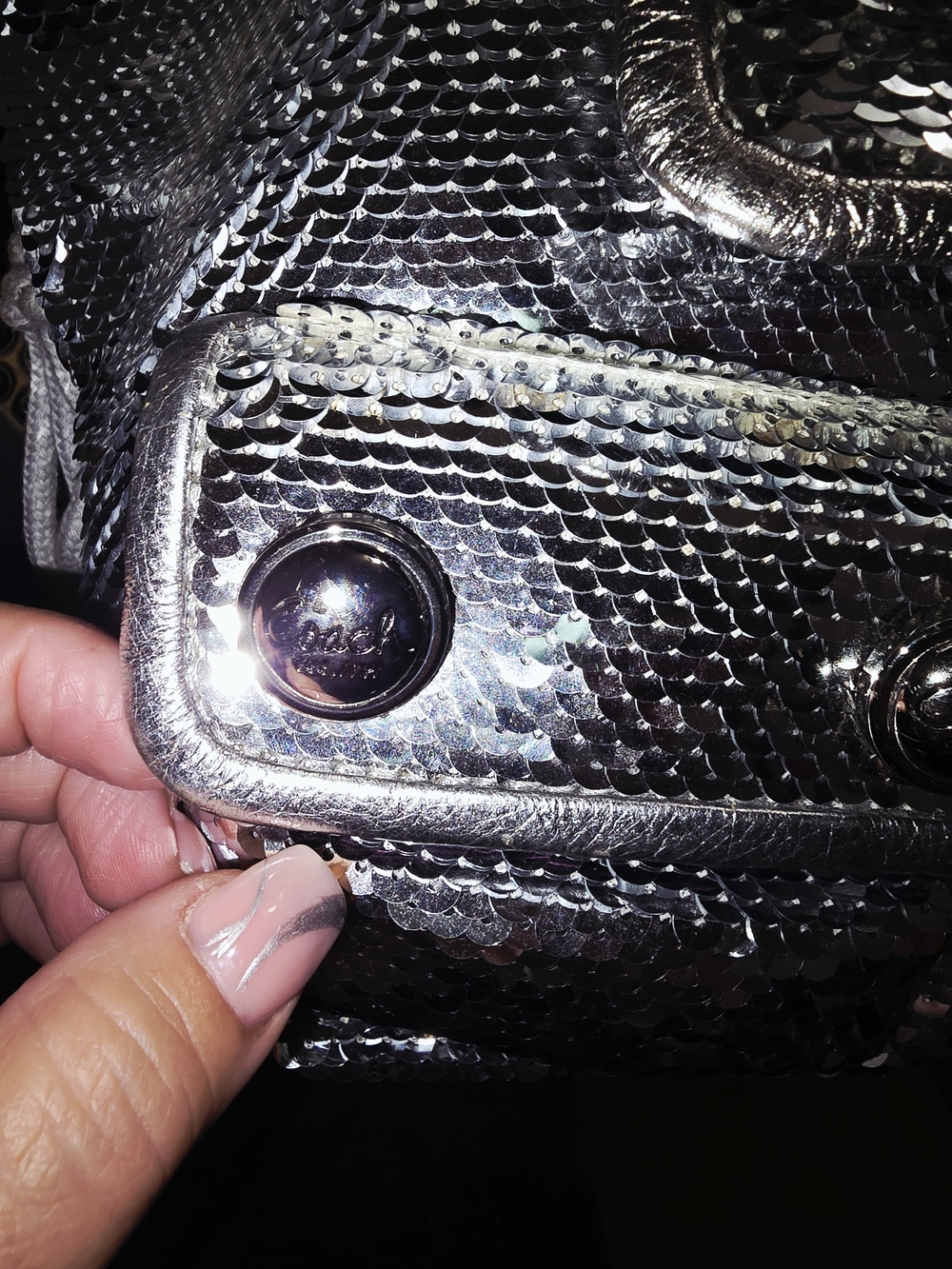 Coach Poppy Silver Sequin Spotlight Tote Bag - Picture 2 of 10